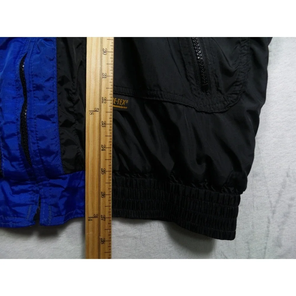 Vintage 10X Gore-Tex Jacket Mens Size Large Blue Black Rainwear Full Zip Pockets